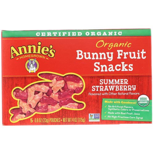 Annie's Homegrown, Organic Bunny Fruit Snacks, Summer Strawberry, 4 oz (115 g) Review