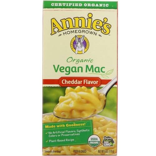 Annie's Homegrown, Organic Vegan Mac, Cheddar Flavor, 6 oz (170 g) Review