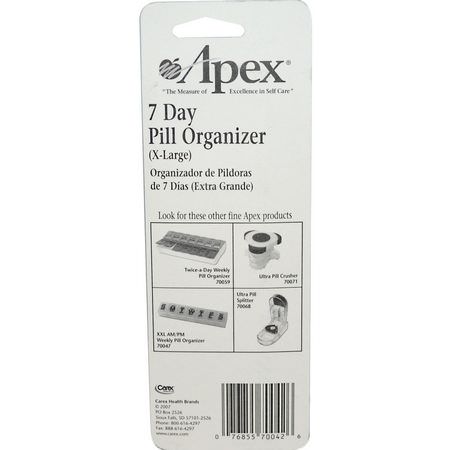 藥丸整理器, 急救: Apex, 7-Day Pill Organizer, X-Large