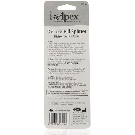 破碎機, 藥丸分離器: Apex, Deluxe Pill Splitter, 1 Pill Splitter