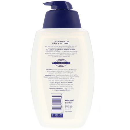 沐浴露, 嬰兒沐浴露: Aquaphor, Baby, Wash & Shampoo, Fragrance Free, 25.4 fl oz (750 ml)