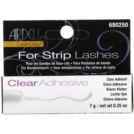 睫毛膏睫毛膏: Ardell, LashGrip, For Strip Lashes, Clear Adhesive, .25 oz (7 g)