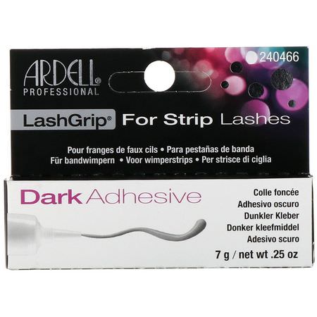 睫毛膏, 睫毛膏: Ardell, LashGrip, For Strip Lashes, Dark Adhesive, .25 oz (7 g)