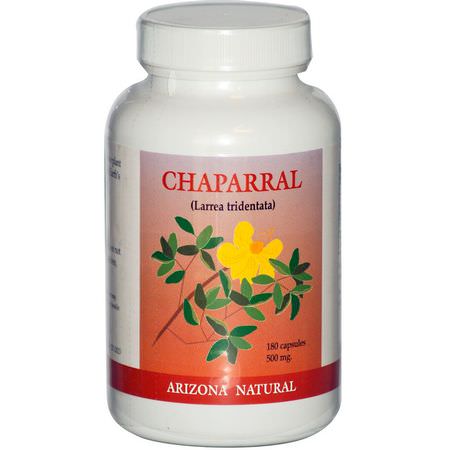 Chaparral, 順勢療法: Arizona Natural, Chaparral, Larrea Tridentata, 500 mg, 180 Capsules
