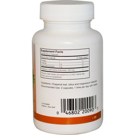 Chaparral, 順勢療法: Arizona Natural, Chaparral, Larrea Tridentata, 500 mg, 90 Capsules
