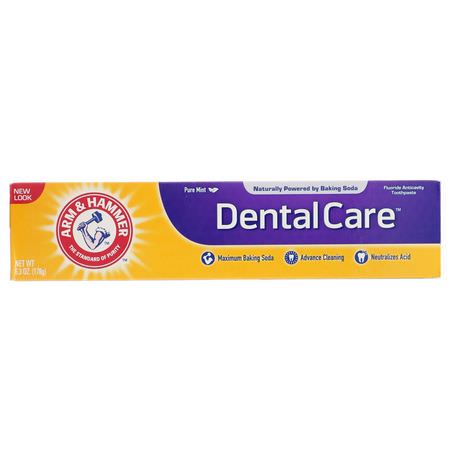 牙膏, 口腔護理: Arm & Hammer, Dental Care, Fluoride Anticavity Toothpaste, Pure Mint, 6.3 oz (178 g)