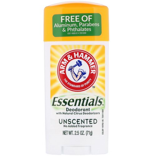 Arm & Hammer, Essentials Natural Deodorant, Unscented, 2.5 oz (71 g) Review