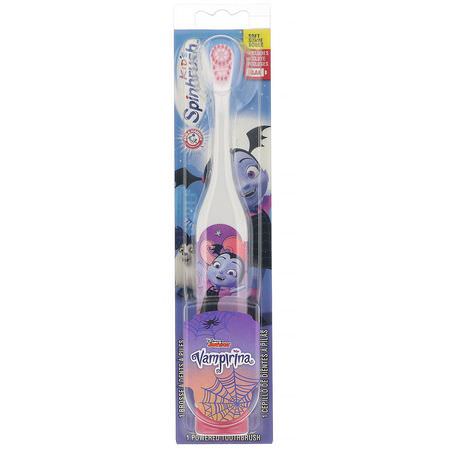 嬰兒牙刷, 口腔護理: Arm & Hammer, Kid's Spinbrush, Vampirina, Soft, 1 Battery Powered Toothbrush
