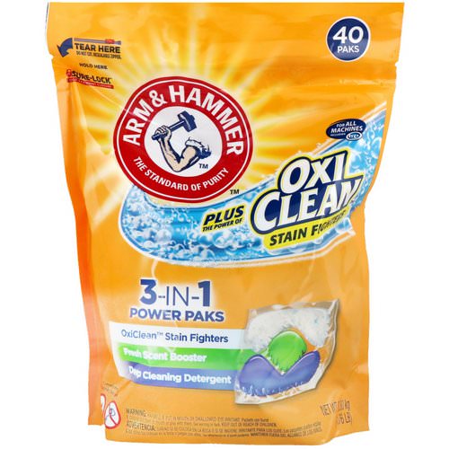 Arm & Hammer, Plus OxiClean 3-IN-1 Power Packs Laundry Detergent, Fresh Scent, 40 Paks Review