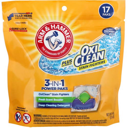 Arm & Hammer, Plus OxiClean 3-IN-1 Power Paks Laundry Detergent, Fresh Scent, 17 Paks Review