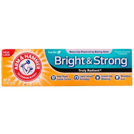 牙膏, 口腔護理: Arm & Hammer, Truly Radiant, Bright & Strong Toothpaste, Crisp Mint, 4.3 oz (121 g)