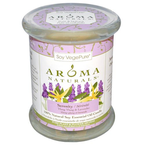 Aroma Naturals, 100% Natural Soy Essential Oil Candle, Serenity, Ylang Ylang & Lavender, 8.8 oz (260 g) 3