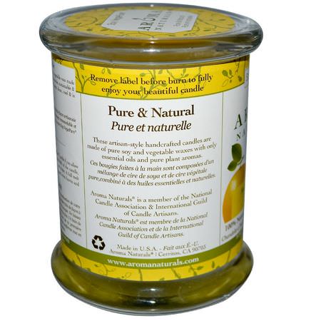 蠟燭, 家庭香水: Aroma Naturals, Soy VegePure, 100% Natural Soy Essential Oil Candle, Ambiance, Orange & Lemongrass, 8.8 oz (260 g)