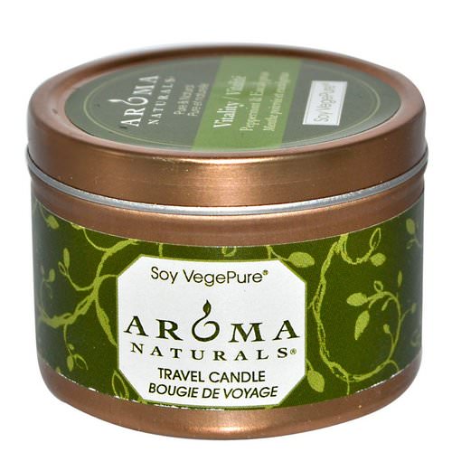 Aroma Naturals, Soy VegePure, Vitality, Travel Candle, Peppermint & Eucalyptus, 2.8 oz (79.38 g) Review