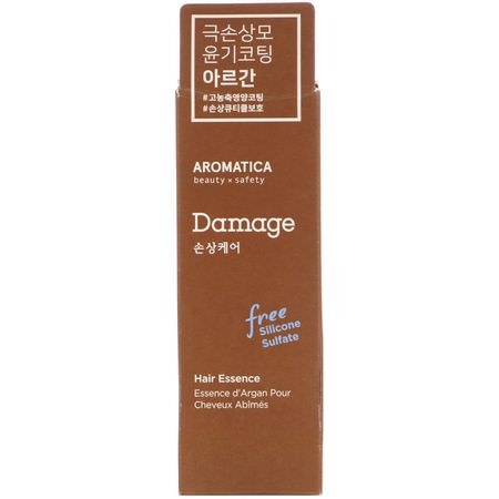 頭皮護理, 頭髮: Aromatica, Argan Hair Essence, Damage Care, 1.6 fl oz (50 ml)