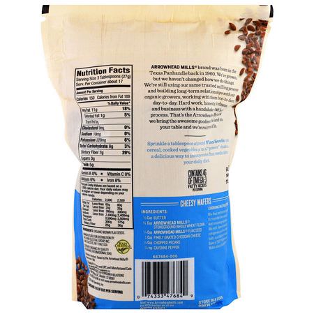 亞麻籽: Arrowhead Mills, Organic Flax Seeds, 16 oz (453 g)