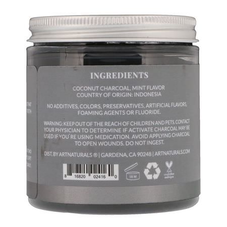 美白, 牙膏: Artnaturals, Activated Charcoal Powder, Mint Flavored, 4 oz (113 g)