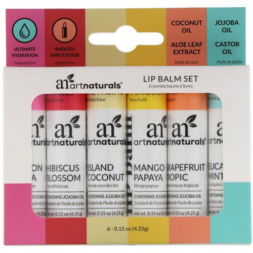 Artnaturals, Lip Balm Set, 6 Lip Balms, 0.15 oz (4.25 g) Each Review