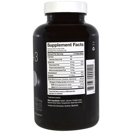 Omega-3魚油, EPA DHA: Ascenta, NutraSea hp, Omega-3, Extra Strength EPA, Lemon Flavor, 120 Softgels