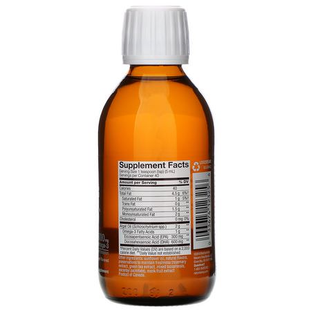 藻類Omega-3, 歐米茄EPA DHA: Ascenta, NutraVege, Omega-3 Plant, Extra Strength, Cranberry Orange Flavored, 1000 mg, 6.8 fl oz (200 ml)