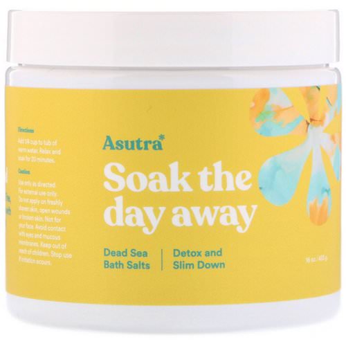 Asutra, Soak The Day Away, Dead Sea Bath Salts, Detox and Slim Down, 16 oz (453 g) Review