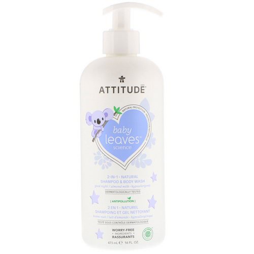 ATTITUDE, Baby Leaves Science, 2-In-1 Natural Shampoo & Body Wash, Almond Milk, 16 fl oz (473 ml) Review