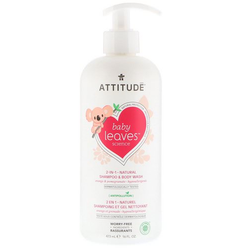 ATTITUDE, Baby Leaves Science, 2-In-1 Natural Shampoo & Body Wash, Orange & Pomegranate, 16 fl oz (473 ml) Review