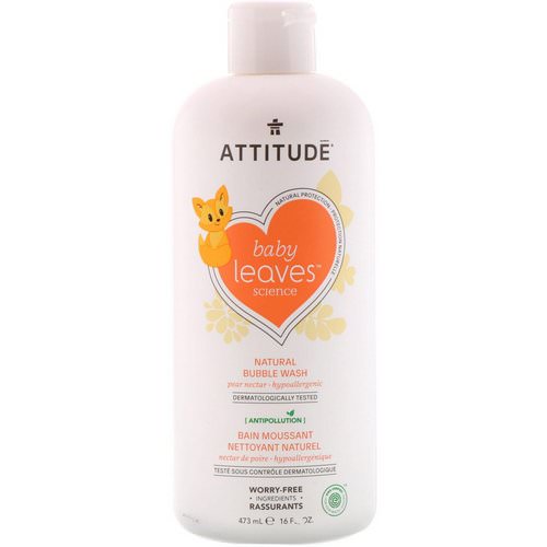 ATTITUDE, Baby Leaves Science, Natural Bubble Wash, Pear Nectar, 16 fl oz (473 ml) Review