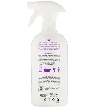 浴室淋浴清潔劑: ATTITUDE, Bathroom Cleaner, Citrus Zest, 27.1 fl oz (800 ml)