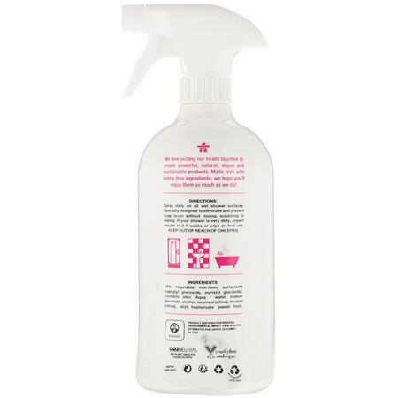 浴室淋浴清潔劑: ATTITUDE, Daily Shower & Tile Cleaner, Citrus Zest, 27.1 fl oz (800 ml)