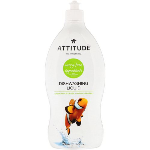 ATTITUDE, Dishwashing Liquid, Green Apple & Basil, 23.7 fl oz (700 ml) Review