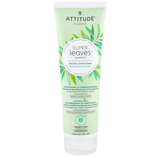 ATTITUDE, Super Leaves Science, Natural Conditioner, Nourishing & Strengthening, Grape Seed Oil & Olive Leaves, 8 oz (240 ml) Review