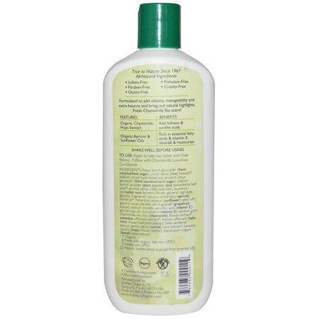 洗髮, 護髮: Aubrey Organics, Chamomile Luxurious Shampoo, Body Booster, Normal, 11 fl oz (325 ml)