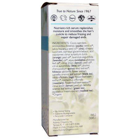 血清, 髮油: Aubrey Organics, Chia Serum, Frizz Control, 1.7 fl oz (50 ml)