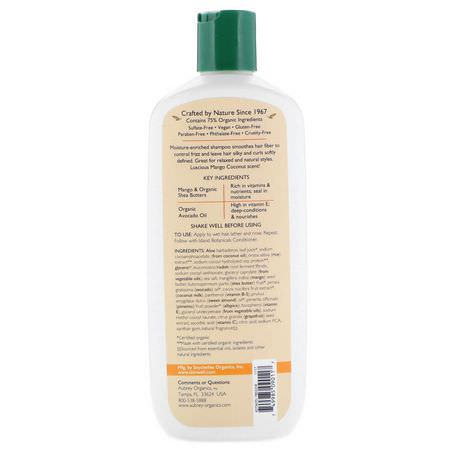 洗髮, 護髮: Aubrey Organics, Island Botanicals Shampoo, Dry Hair, Mango Coconut, 11 fl oz (325 ml)