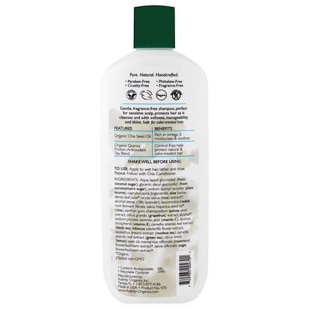 洗髮, 護髮: Aubrey Organics, Shampoo, Color Care, All/Sensitive, Chia, 11 fl oz (325 ml)