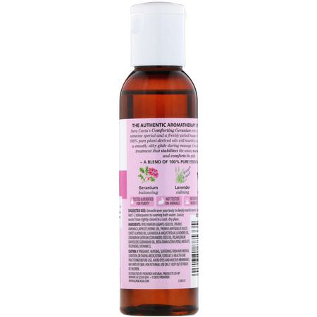 油, 沐浴鹽: Aura Cacia, Aromatherapy Body Oil, Comforting Geranium, 4 fl oz (118 ml)
