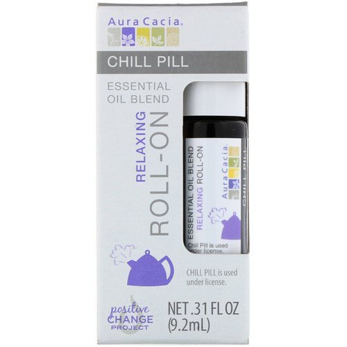 Aura Cacia, Essential Oil Blend, Relaxing Roll-On, Chill Pill, .31 fl oz (9.2 ml) Review