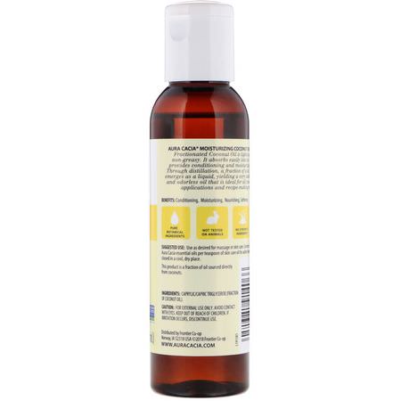 椰子護膚, 美容: Aura Cacia, Fractionated Skin Care Oil, Moisturizing Coconut, 4 fl oz (118 ml)