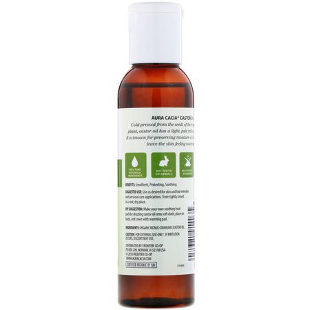 頭皮護理, 頭髮護理: Aura Cacia, Organic, Skin Care, Castor Oil, 4 fl oz (118 ml)