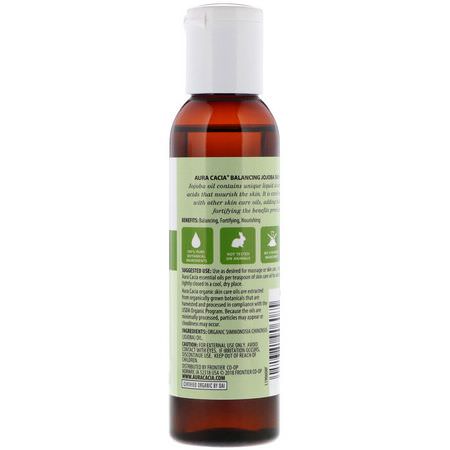載體油, 精油: Aura Cacia, Organic, Skin Care Oil, Balancing Jojoba, 4 fl oz (118 ml)
