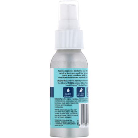 空氣清新劑: Aura Cacia, Pillow Potion, Essential Solutions Mist, 2 fl oz (59 ml)