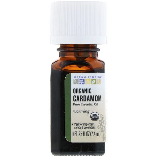 Aura Cacia, Pure Essential Oil, Organic Cardamom, .25 fl oz (7.4 ml) Review