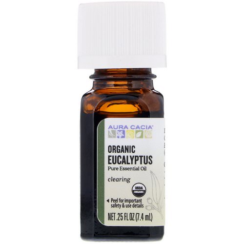 Aura Cacia, Pure Essential Oil, Organic Eucalyptus, 0.25 fl oz (7.4 ml) Review