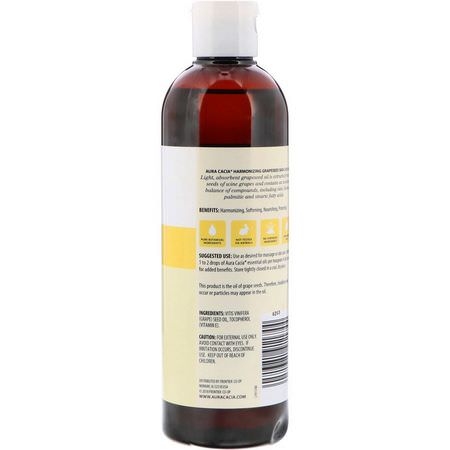 油菜籽, 按摩油: Aura Cacia, Skin Care Oil, Harmonizing Grapeseed, 16 fl oz (473 ml)