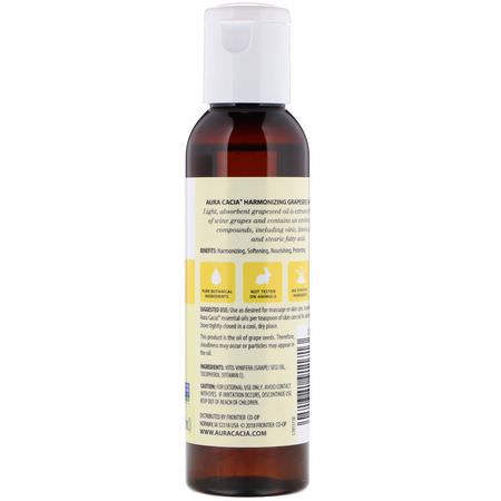 油菜籽, 按摩油: Aura Cacia, Skin Care Oil, Harmonizing Grapeseed, 4 fl oz (118 ml)