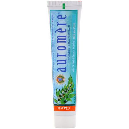 Auromere Fluoride Free Whitening - 增白, 無氟, 牙膏, 口腔護理