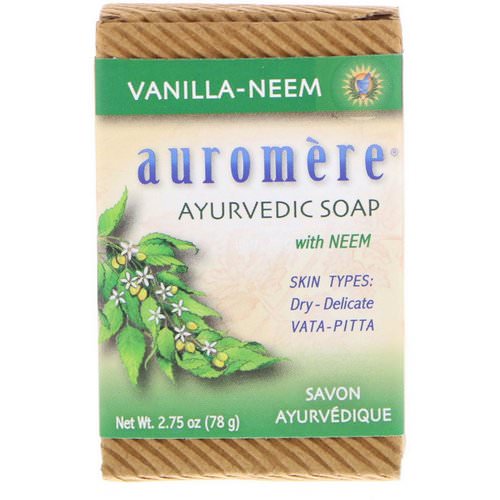 Auromere, Ayurvedic Soap, with Neem, Vanilla-Neem, 2.75 oz (78 g) Review