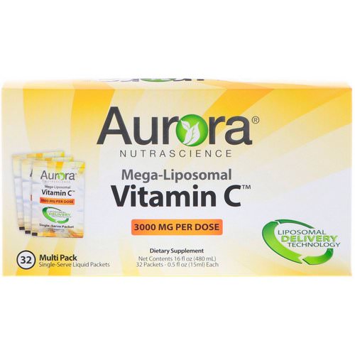 Aurora Nutrascience, Mega-Liposomal Vitamin C, 3000 mg, 32 Single-Serve Liquid Packets, 0.5 fl oz (15 ml) Each Review