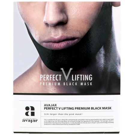 治療口罩, K美容口罩: Avajar, Perfect V Lifting Premium Black Mask, 1 Mask